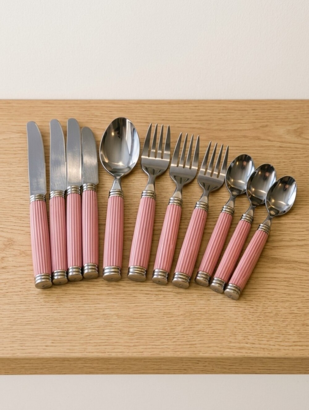 Pink Handle Stainless Flatware Set - Home Dining